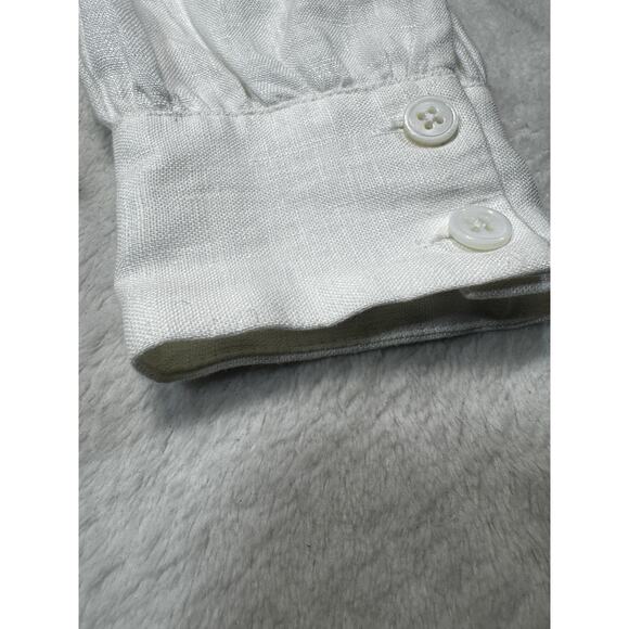 Reformation Linen Lace Blouse SZ M Romantic Victorian Top Ivory Heritage Knit St - Picture 3 of 10